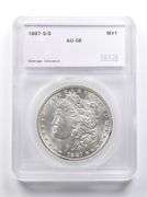AU58 1881-S/S Morgan Silver Dollar SEGS