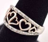 Sterling Silver Diamond Heart Ring
