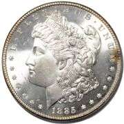 1885 Frosty White Proof like BU Morgan Dollar