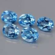 Matched! 5 piece 10.32ct full fire Swiss blue Topaz set