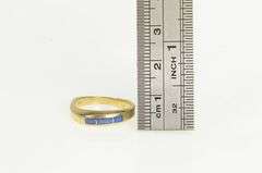 14K Yellow Gold Black Opal Inlay Squared Band Ring