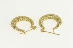14K Yellow Gold 21.2mm Vintage Puffy Statement Hoop Earrings