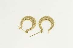 14K Yellow Gold 21.2mm Vintage Puffy Statement Hoop Earrings