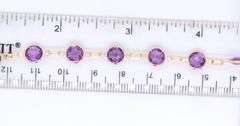 14kt Yellow gold 8ctw Amethyst link bracelet