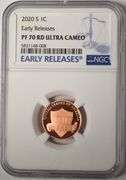 2020-S Proof Cent Early Releases NGC PF70RD Ultra Cameo
