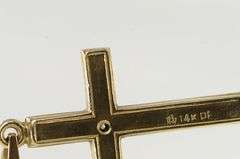 14K Yellow Gold Art Deco Vintage Diamond Cross Pendant