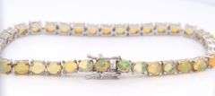 Vintage 925 sterling silver opal tennis bracelet