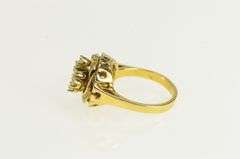 14K Yellow Gold Ornate Diamond 1940's Clover Vintage Ring