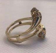 STUNNING AND ELEGANT 14K YELLOW GOLD “X” DESIGN DIAMOND INSERT RING