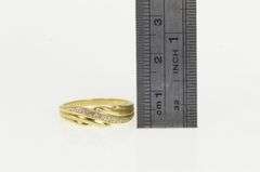 14K Yellow Gold Simple Diamond Classic Wedding Band Ring