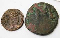 2 Ancient Roman Crusader Coins