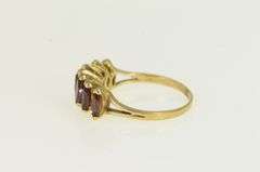 14K Yellow Gold Marquise Garnet Five Stone Statement Ring