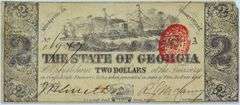 1863 State Of Georgia Two Dollars Circulated