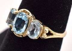 Cheeky 10K Yellow Gold Blue Topaz Ring