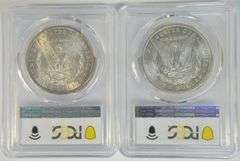 Nearly Gem BU 1902-O & 1904-O Morgan Silver Dollars. PCGS MS64