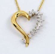 Tasteful 14K YG Diamond Heart on Necklace