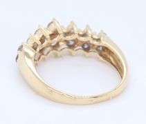 Sparkling Yellow gold 1ctw three row diamond band
