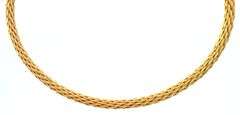 Woven Braid Mesh Choker Necklace in 18K