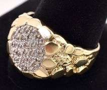 Charming 10K Yellow Gold Men's Fancy Brown Diamond Ring