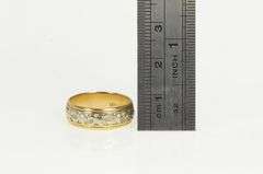 14K Yellow Gold 1940's Two Tone Ornate Wedding Band Ring