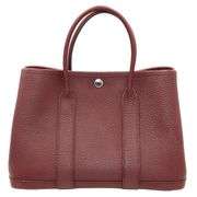Hermes, Rouge H, Garden Party 30 MM, Top Handle Vanity Bag W/ Care Booklet & Dust Bag