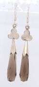 925 Sterling silver smokey quartz dangle earrings