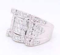 Incredible 18kt White Gold 2ctw Scalloped Wide Diamond Band