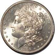 1881 S Frosty White BU Morgan Dollar