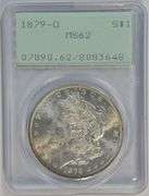 Scarce Choice BU 1879-O Morgan Silver Dollar. Old PCGS MS62
