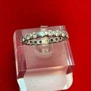CERTIFIED 14K WHITE GOLD AND DIAMOND ETERNITY RING