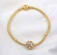 Popular 14k Pandora Bracelet with 1 Bead