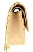 CHANEL  Caviar Quilted in Beige Jumbo Double Flap Handbag w/ Box & Dustbag