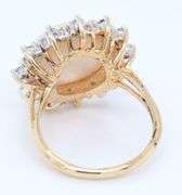 Powerful Mabe Pearl and Diamond Halo Ring in Yellow Gold