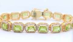 Peridot & diamond line bracelet