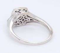 Fantastic White Gold Rhod Garnet and Diamond Halo Ring