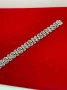 CERTIFIED 14K WHITE GOLD AND DIAMOND BRACELET.