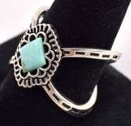 Sterling Silver Turquoise Gem Knuckle Ring