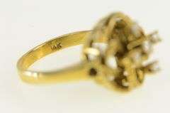 14K Yellow Gold Ornate Diamond 1940's Clover Vintage Ring