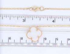Mother of Pearl 3 Clover Yellow Gold Necklace