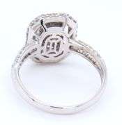 18kt White gold baguette and diamond pave ring