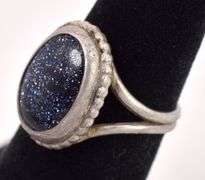 Sterling Silver Purple Glittery Resin Ring