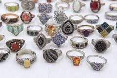 Big group lot of vintage 925 sterling silver gemstone rings