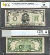 $5 1934  FRN Fr. 1956-Im* MINNEAPOLIS MULE STAR =2 known= PCGS-B VF 25