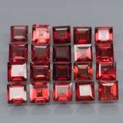 Premium 8.45ct princess cut cherry red Garnet set
