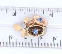 Vintage Yellow Gold Blue Sapphire and Diamond Earrings