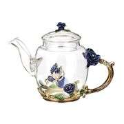 Elegant Enamel Glass Tea Set