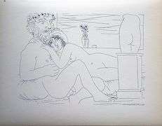 PABLO PICASSO, SCULPTOR AND RECLINING MODEL