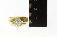 14K Yellow Gold 0.30 Ctw Men's Diamond Cluster Retro Wedding Ring