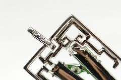 18K White Gold Jade Diamond Ornate Squared Vine Motif Pendant