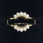 TIMELESS AND ELEGANT 14K YELLOW GOLD ARCHED DIAMOND INSERT RING